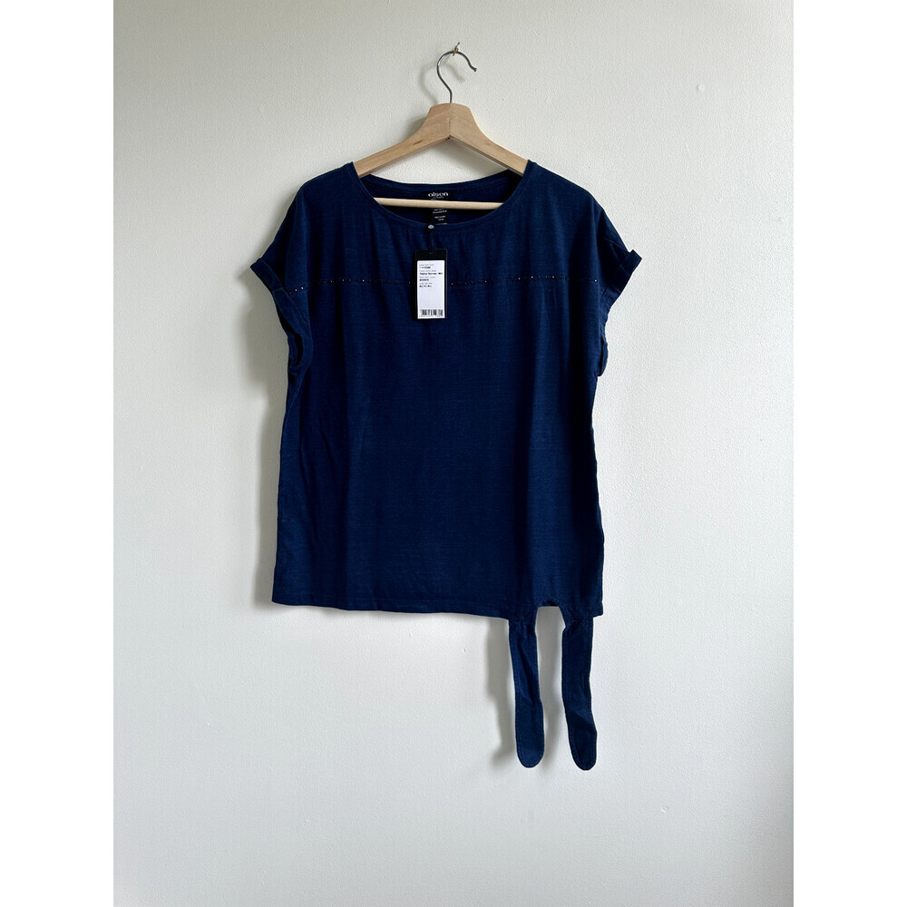 OLSEN BLACK CASUAL SLEEVELESS TOP SIDE TIE SIZE M-L 12 $119